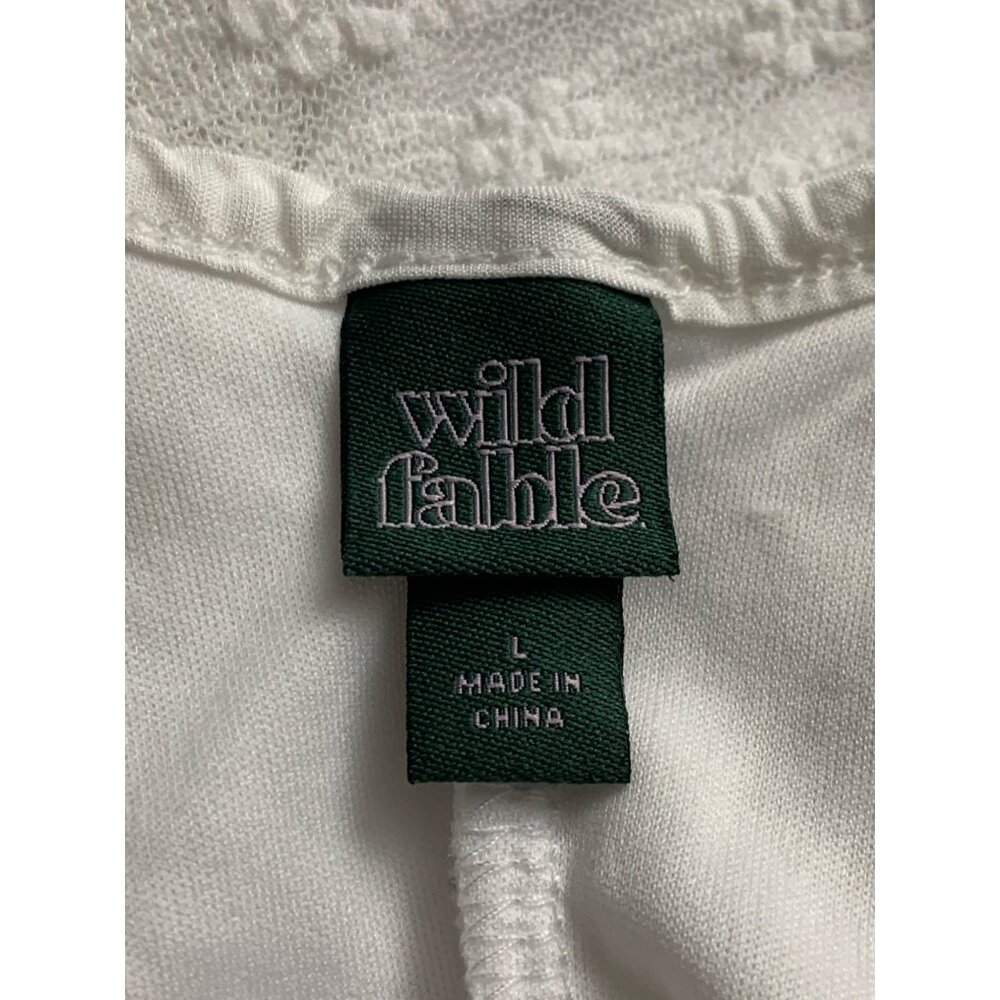 Wild Fable Junior Teens White Sleeveless Lace Textured Maxi Slip Dress Large - Picture 11 of 12